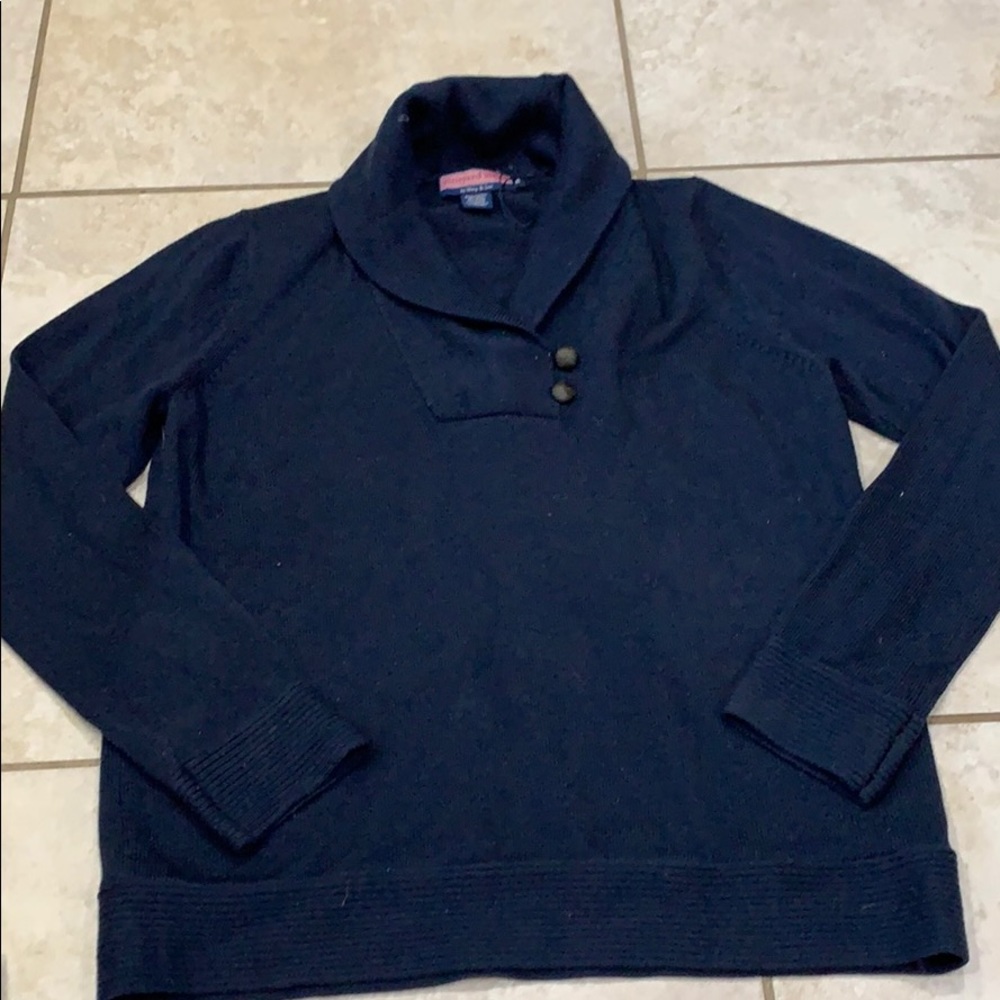 Vineyard Vines Shawl Collar Navy Sweater XL